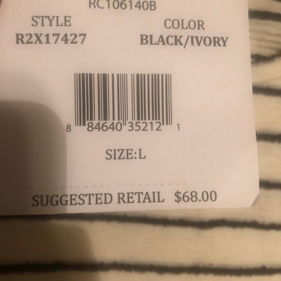 RXB Ivory and Black Long Sleeve Striped Sweater - Picture 4 of 4